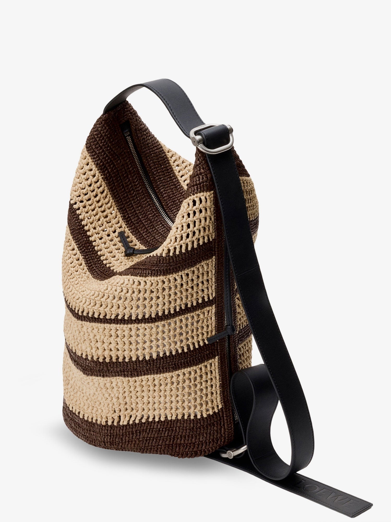 Loewe Men's Paulas Ibiza Raffia Bucket Bag White