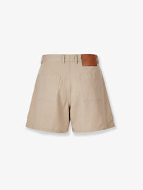 Loewe Women's Paulas Ibiza Relaxed Fit Cotton Shorts Beige