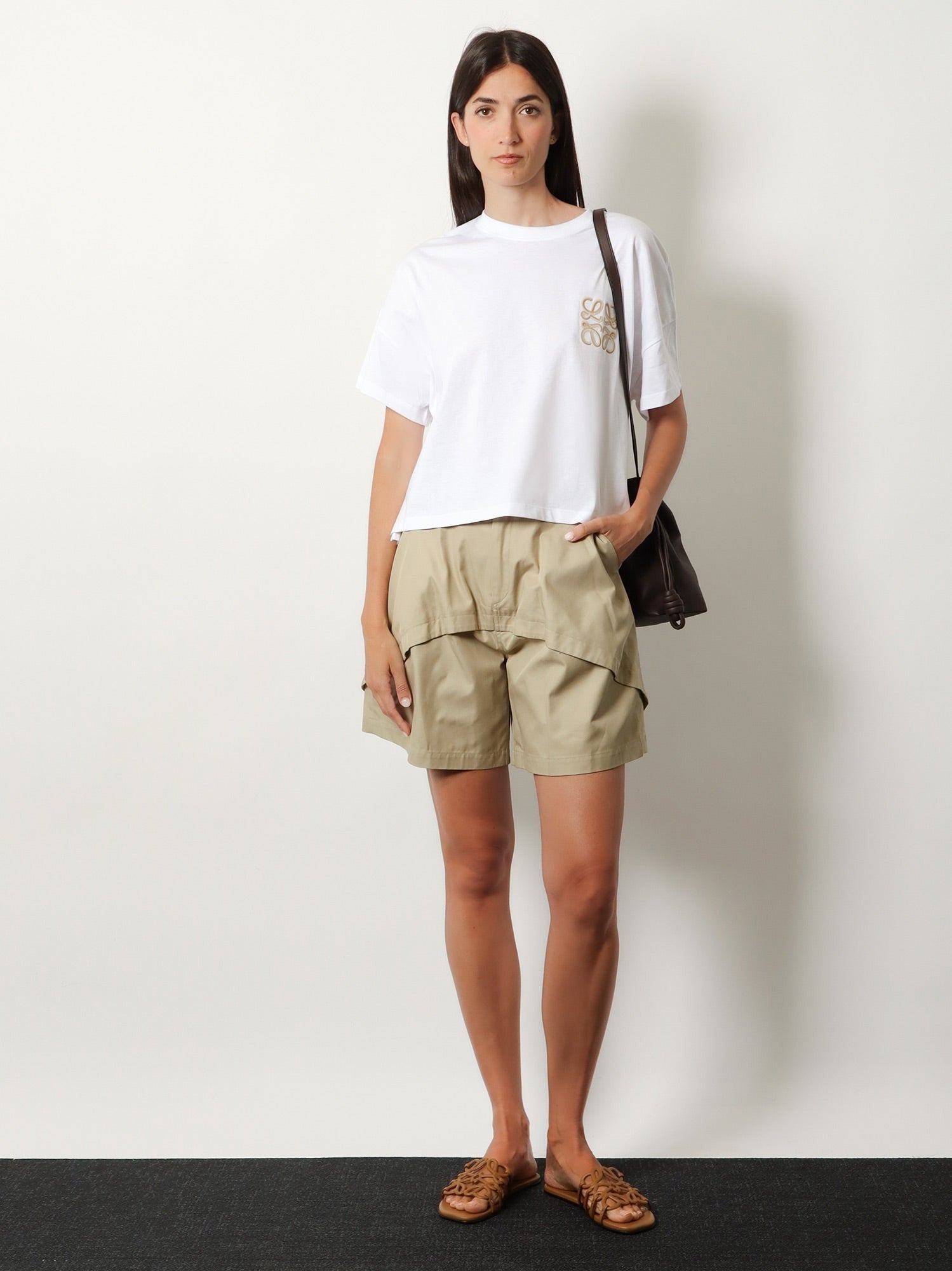 Loewe Women's Paulas Ibiza Relaxed Fit Cotton Shorts Beige