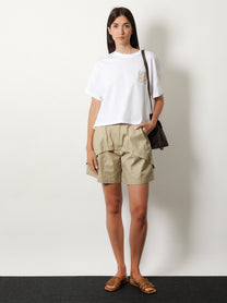 Loewe Women's Paulas Ibiza Relaxed Fit Cotton Shorts Beige