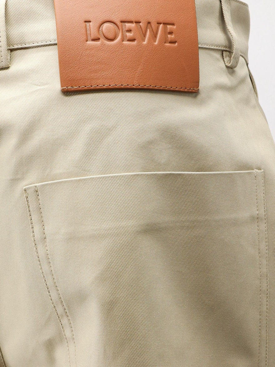 Loewe Women's Paulas Ibiza Relaxed Fit Cotton Shorts Beige