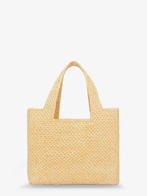 Loewe Women's Paulas Ibiza Small Loewe Font Raffia Handbag White
