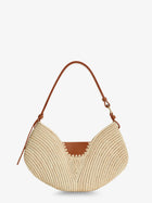 Loewe Women's Paulas Ibiza Swing Leather and Raffia Shoulder Bag White, view 2