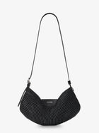 Loewe Women's Paulas Ibiza Swing Raffia and Leather Shoulder Bag Black, view 3