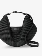 Loewe Women's Paulas Ibiza Swing Raffia and Leather Shoulder Bag Black, view 4