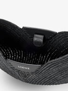 Loewe Women's Paulas Ibiza Swing Raffia and Leather Shoulder Bag Black, view 5
