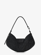 Loewe Women's Paulas Ibiza Swing Raffia and Leather Shoulder Bag Black, view 2
