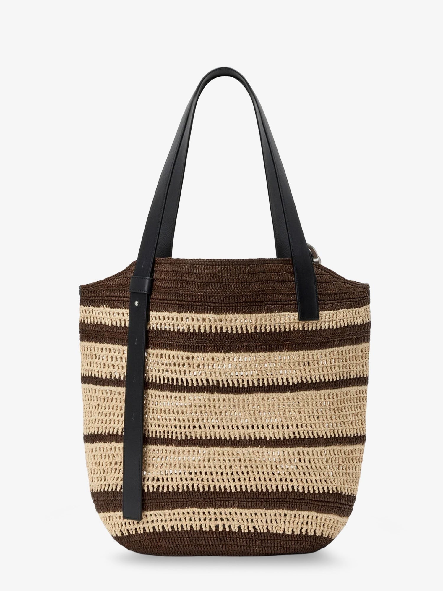 Loewe Men's Paulas Ibiza Two Tone Raffia Loop Shopping Bag White