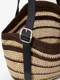 Loewe Men's Paulas Ibiza Two Tone Raffia Loop Shopping Bag White
