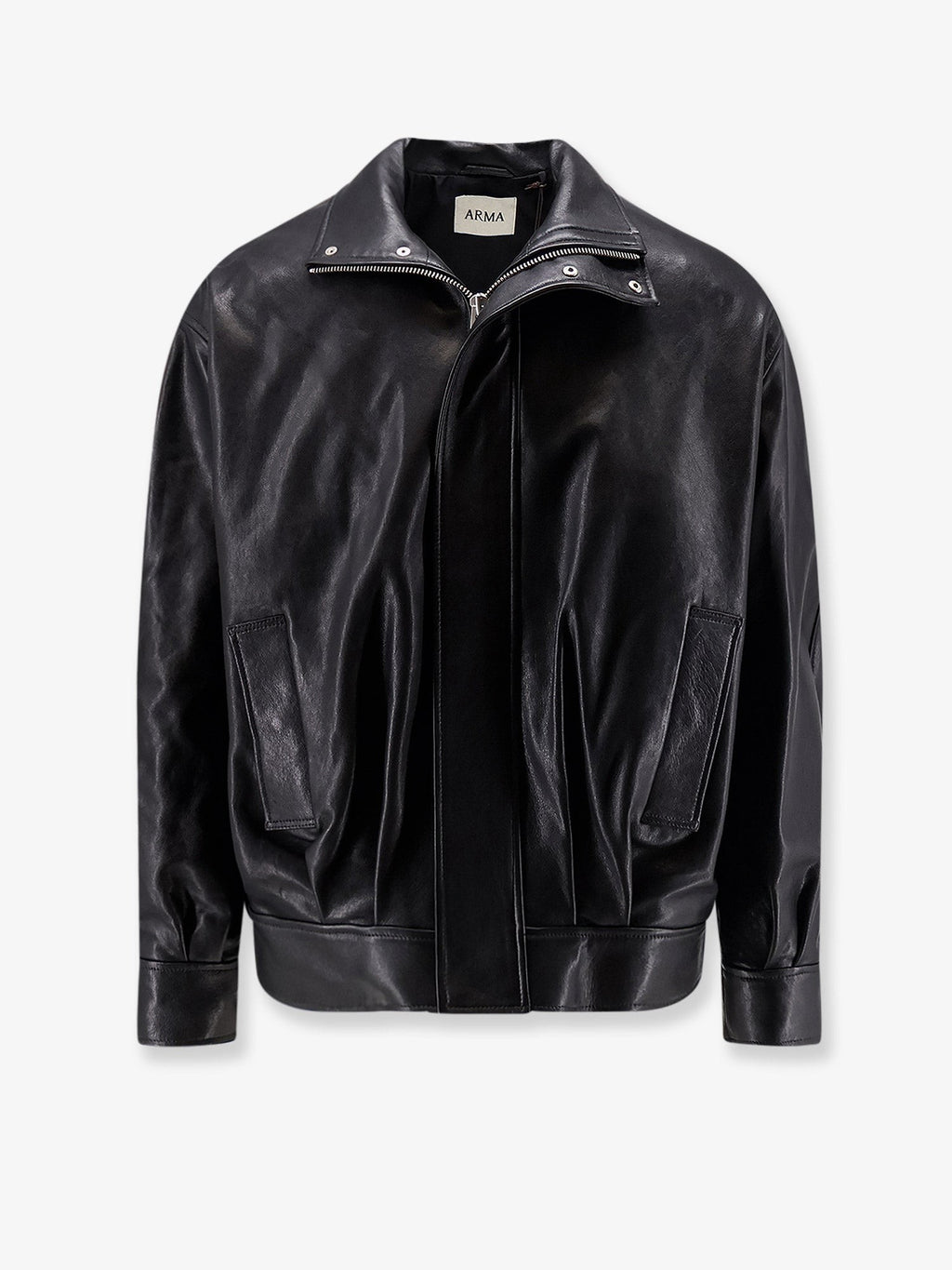 ARMA Men's Paulo Black Leather Jacket Black