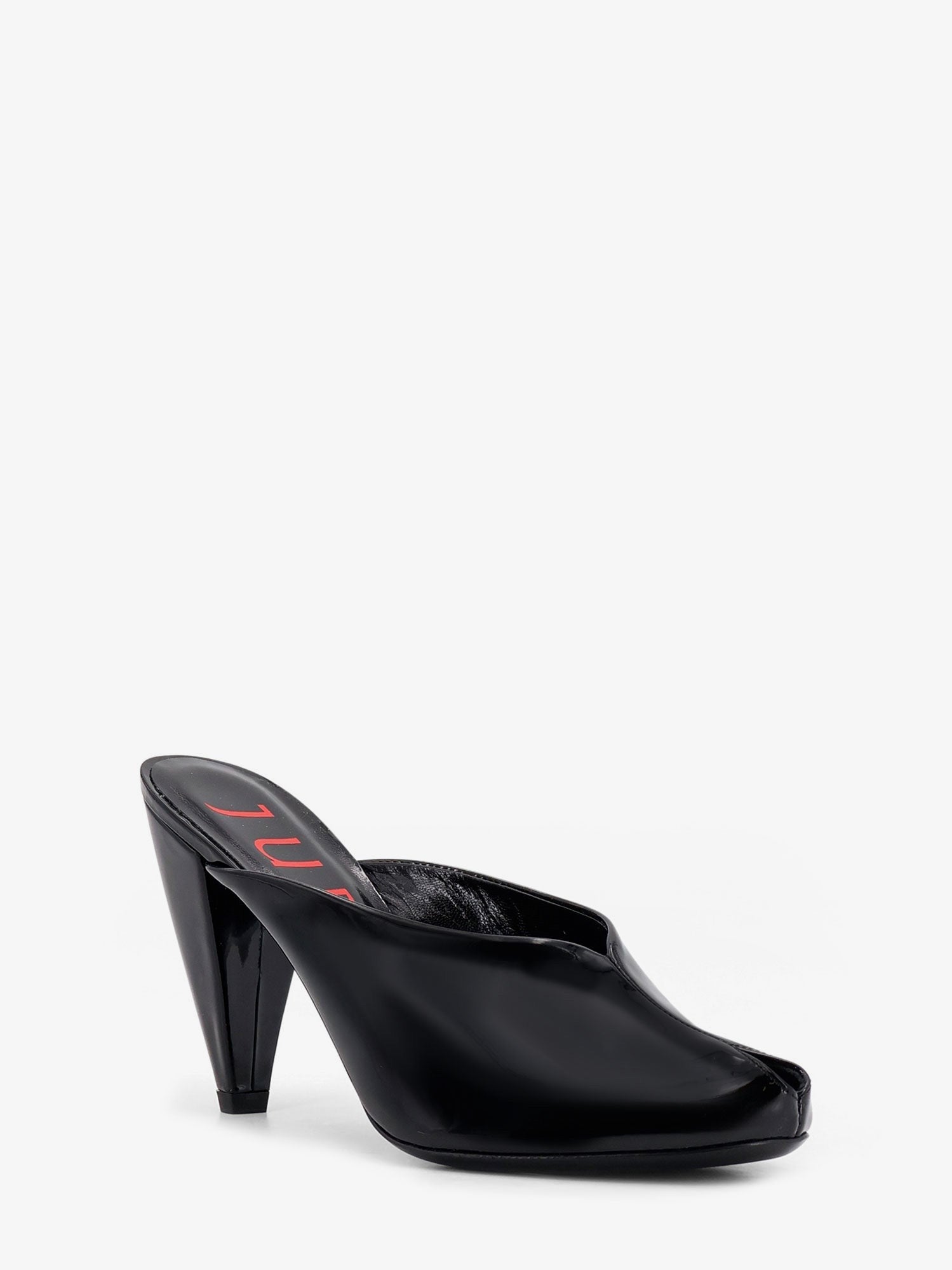Jude Women's Paw Mule Patent Leather Sandals Black