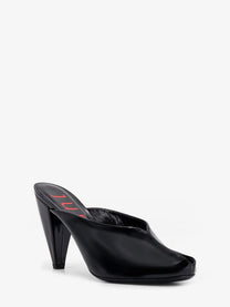 Jude Women's Paw Mule Patent Leather Sandals Black