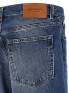 Carhartt Wip Men's Washed Out Blue Denim Jeans Blue, view 4