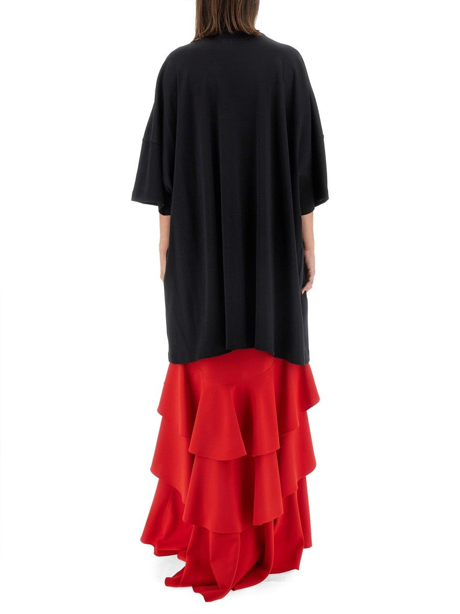Moschino Women's Peace &amp; Pearls Cotton Interlock Dress Black, view 3