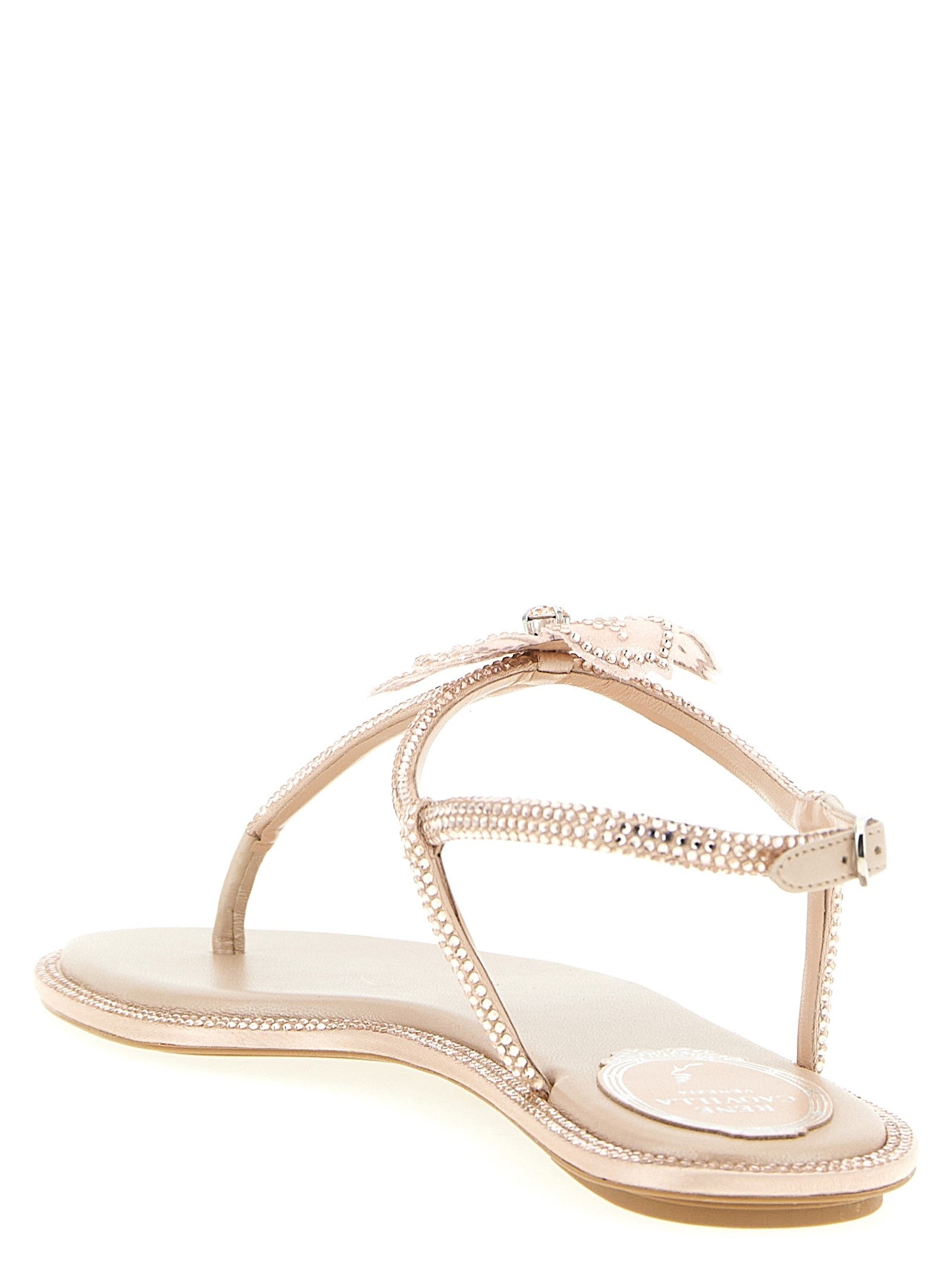 Rene Caovilla Peach Flower Sandals Blue