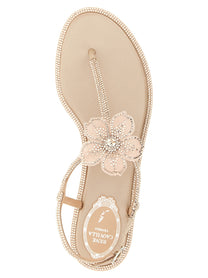 Rene Caovilla Peach Flower Sandals Blue