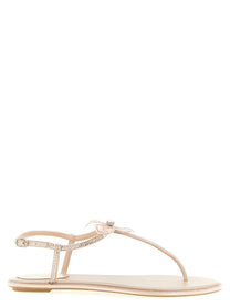 Rene Caovilla Peach Flower Sandals Blue
