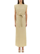 Alysi Women's Peach Touch Long Dress Beige