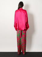 Dries Van Noten Women's Peaches Bis Viscose Trousers Green, view 3