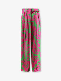 Dries Van Noten Women's Peaches Bis Viscose Trousers Green