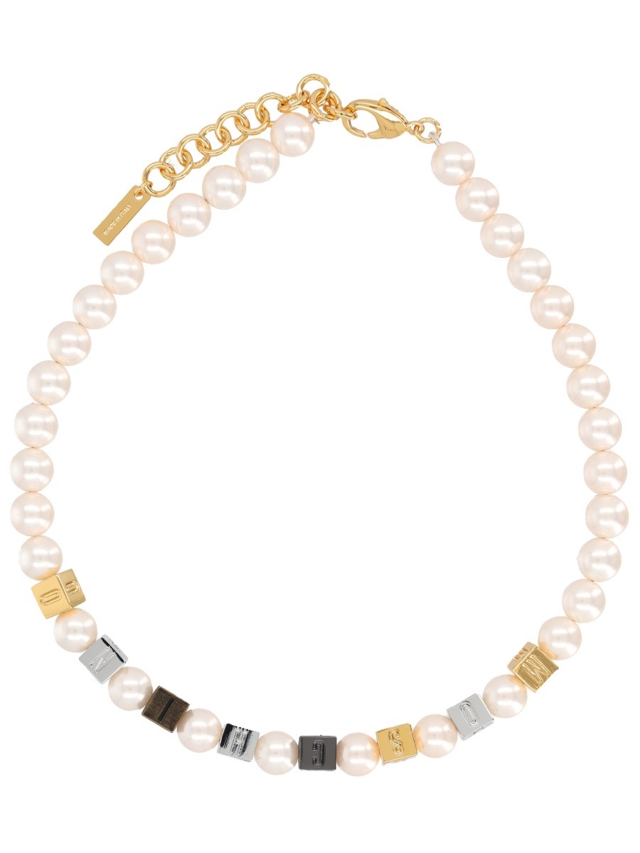 Moschino Women's Pearl Necklace Silver, view 2