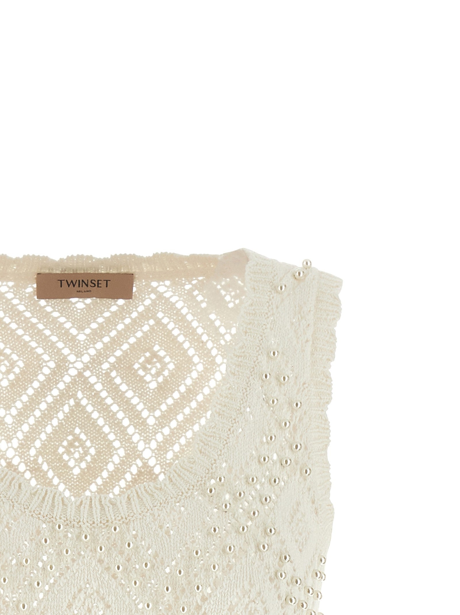TWINSET Pearl Top White