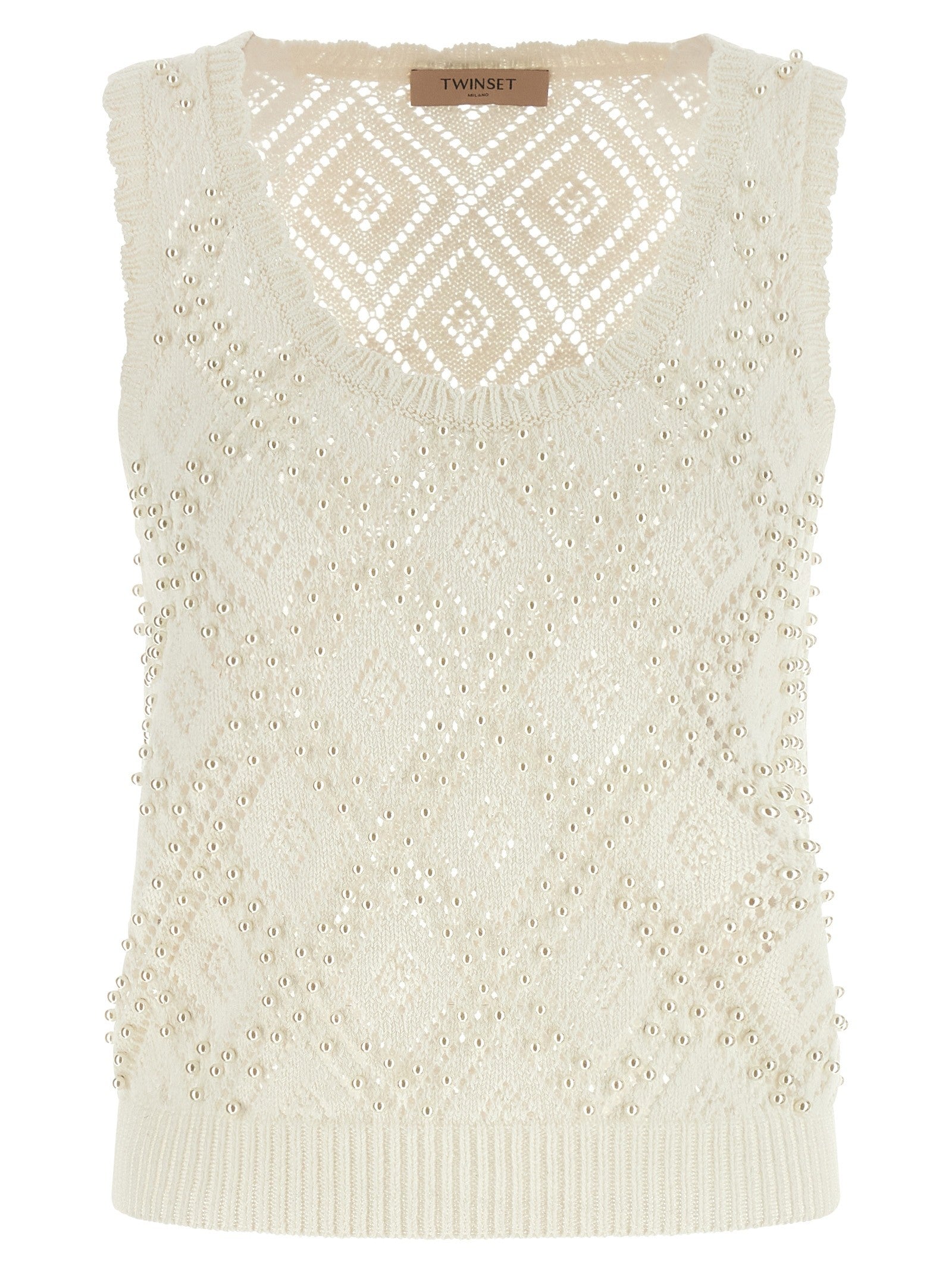 TWINSET Pearl Top White