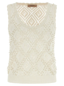 TWINSET Pearl Top White