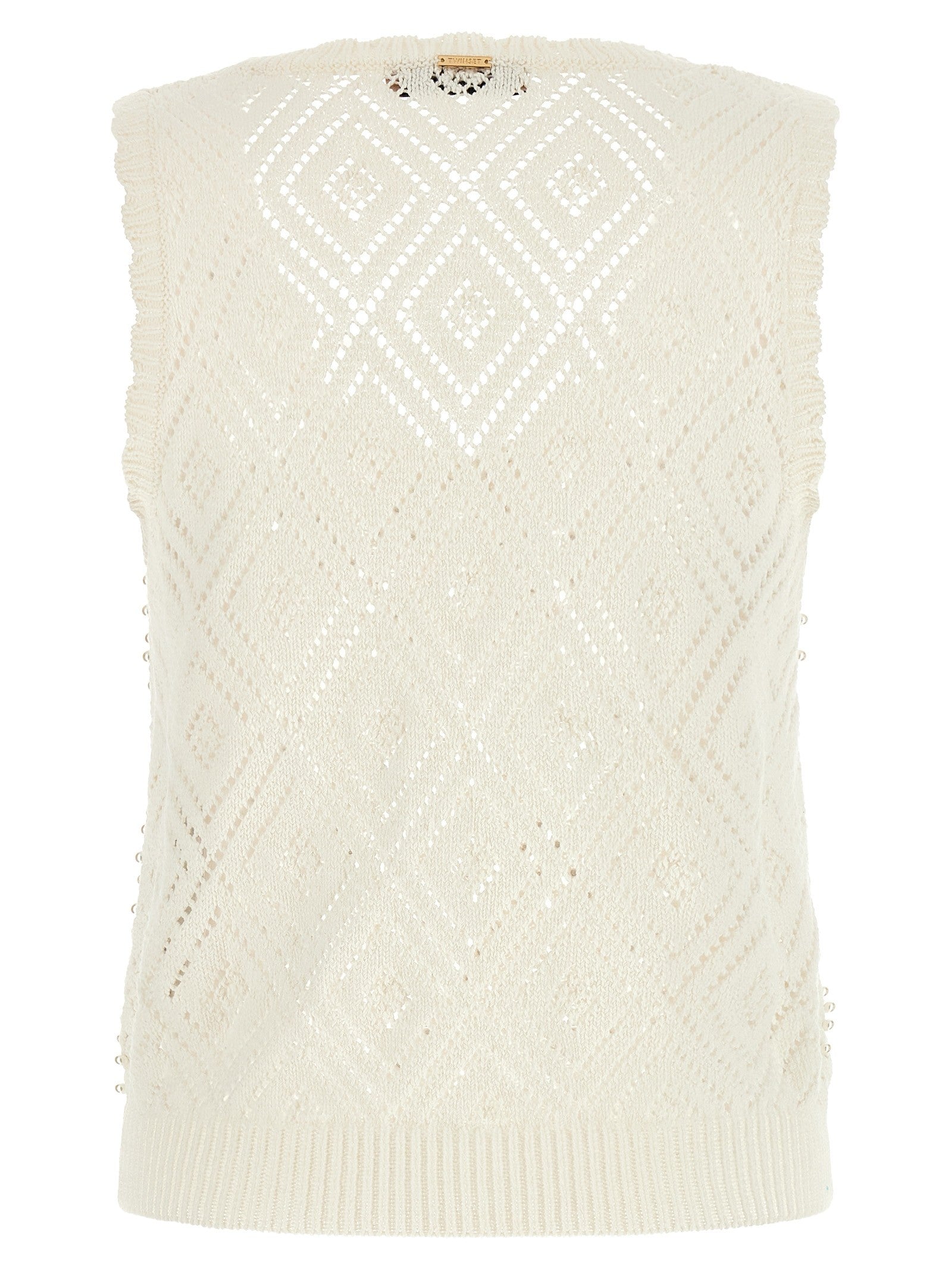 TWINSET Pearl Top White