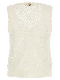 TWINSET Pearl Top White