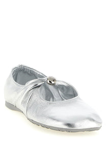 Loewe Pebble Soft Ballet Flats Silver