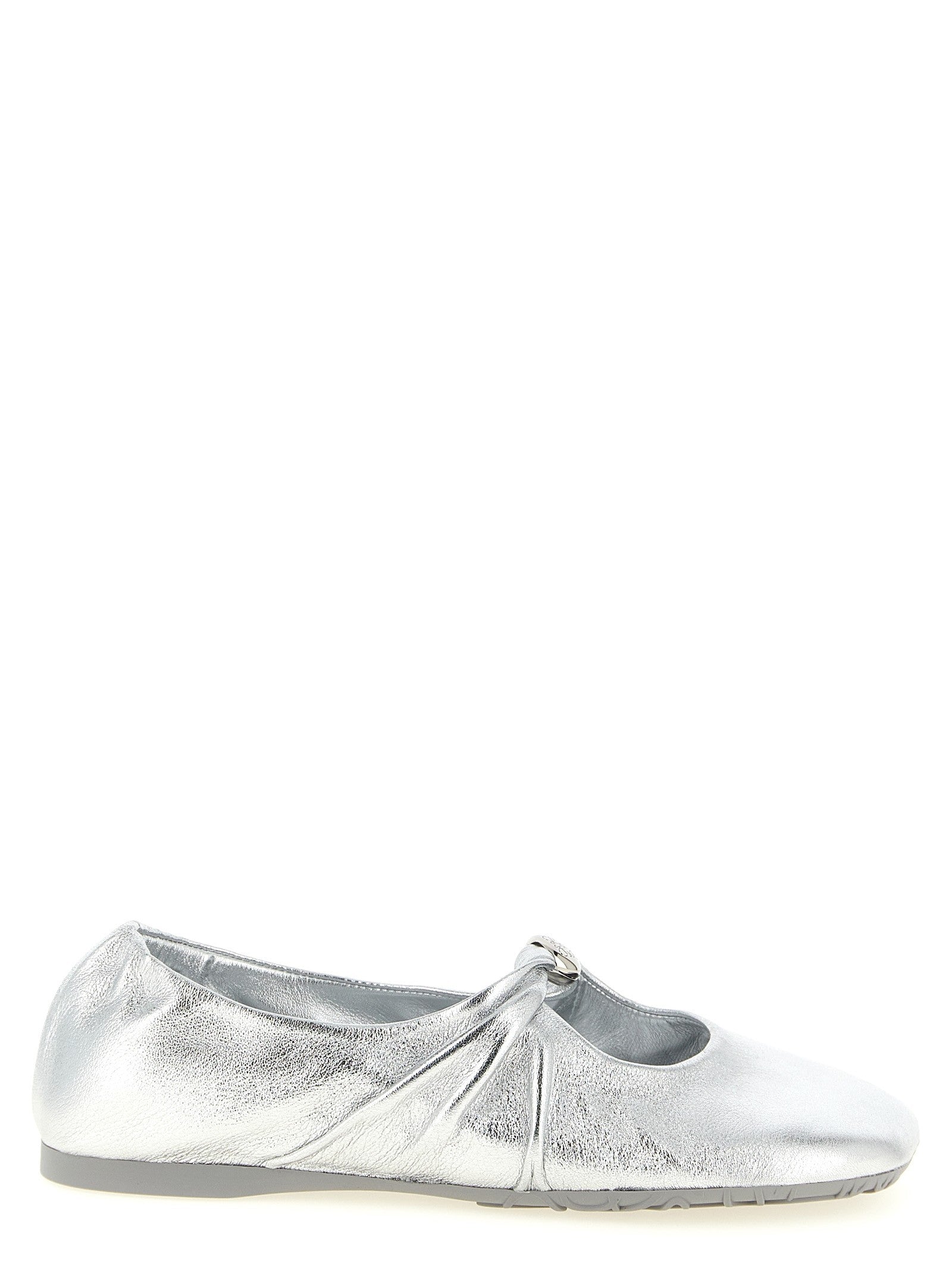 Loewe Pebble Soft Ballet Flats Silver
