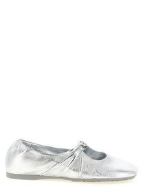 Loewe Pebble Soft Ballet Flats Silver