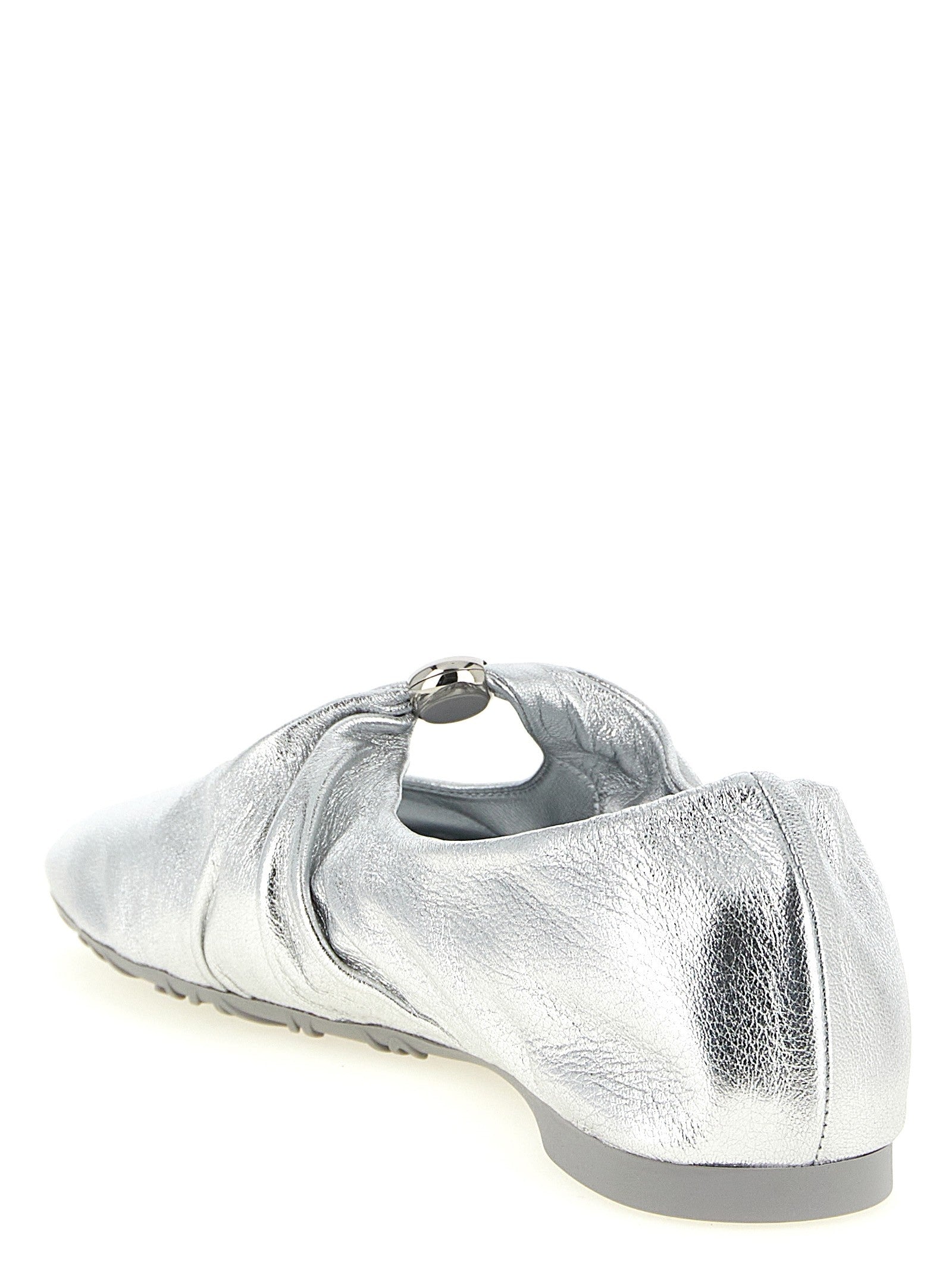 Loewe Pebble Soft Ballet Flats Silver