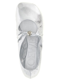 Loewe Pebble Soft Ballet Flats Silver
