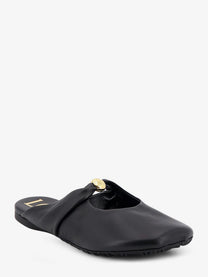 Loewe Women's Pebble Soft Low Leather Sandals Black, view 2