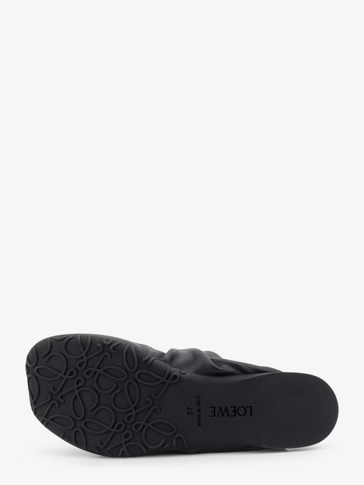 Loewe Women's Pebble Soft Low Leather Sandals Black, view 4