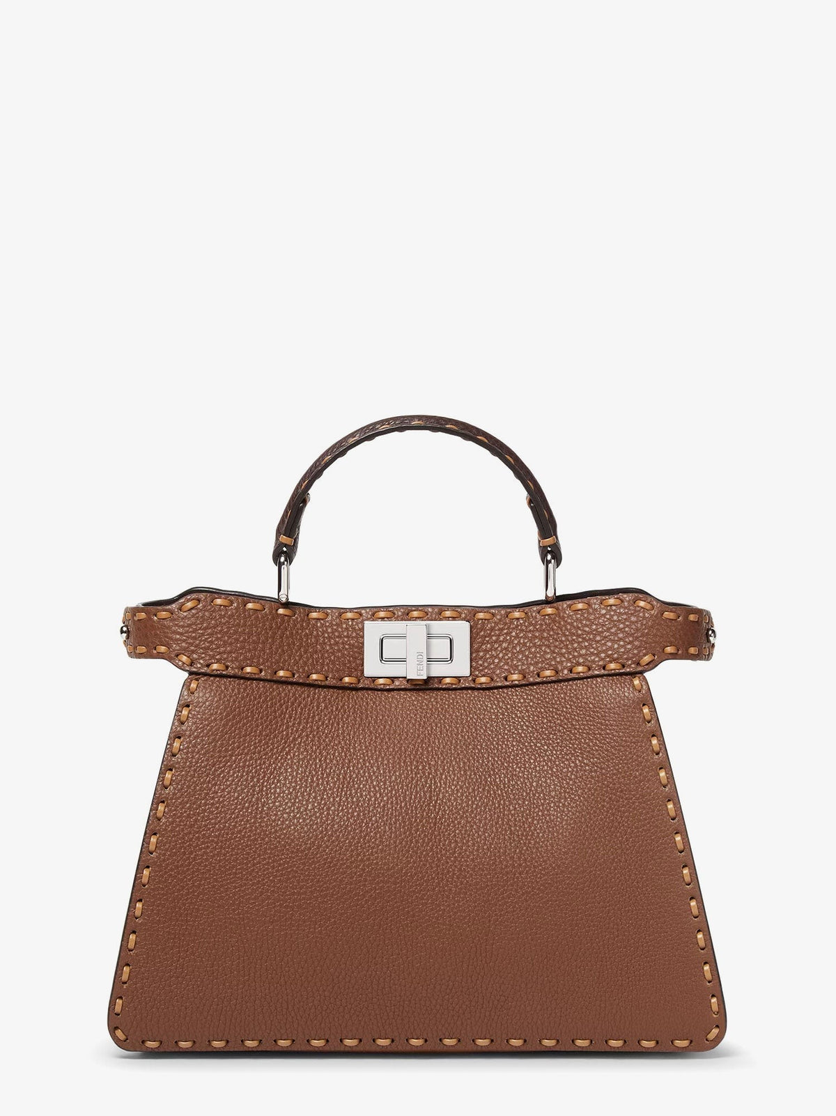 Fendi Women's Peekaboo Iseeu Small Leather Shoulder Bag Brown