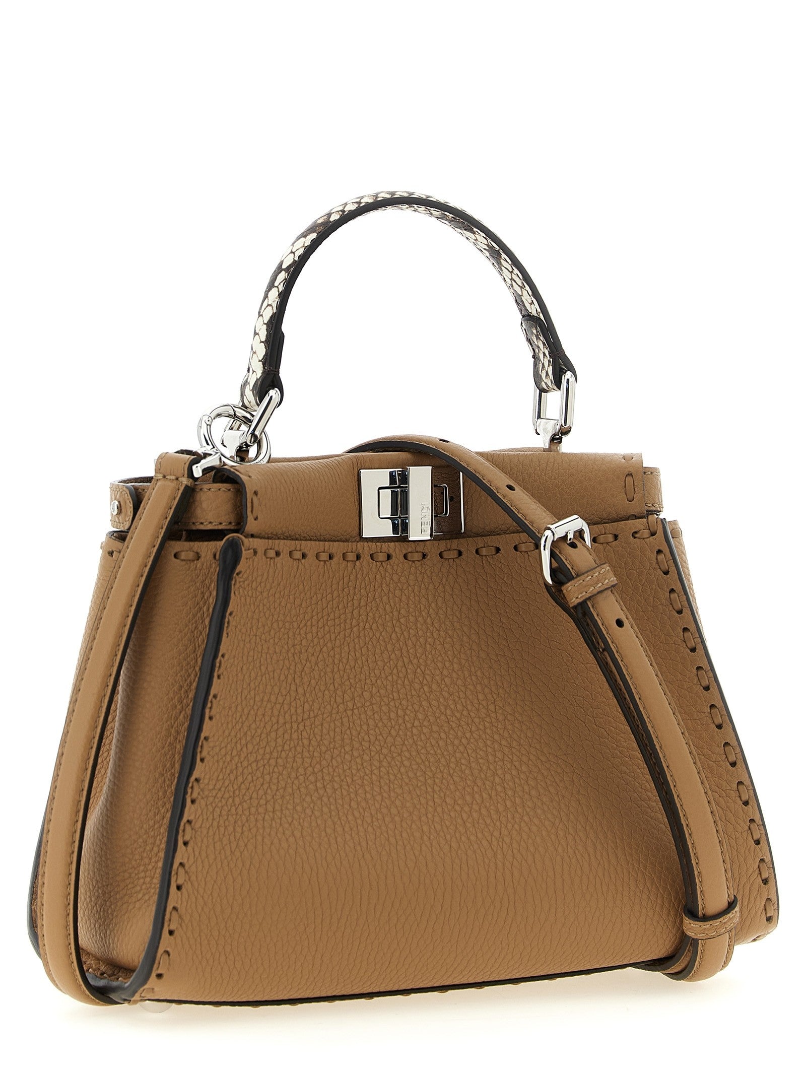 Fendi Peekaboo Mini Handbag Beige
