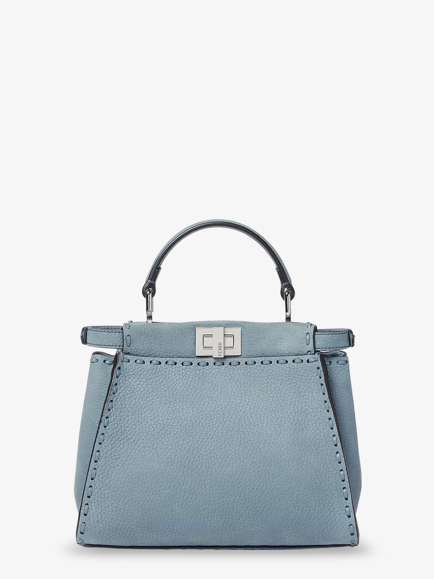 Fendi Women's Peekaboo Mini Leather Crossbody Bag Grey