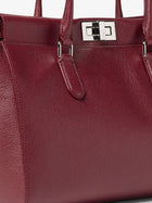 Fendi Women's Peekaboo Tote Leather Shoulder Bag Red