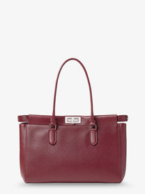 Fendi Women's Peekaboo Tote Leather Shoulder Bag Red
