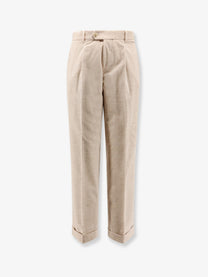 BOSS Men's Peet Pleat Corduroy Trousers Beige