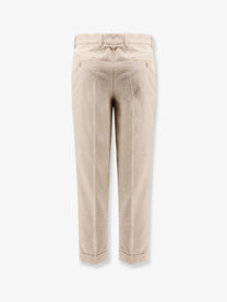 BOSS Men's Peet Pleat Corduroy Trousers Beige