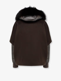 MooRER Women's Pegaso Removable Wool and Cashmere Blend Down Jacket Brown