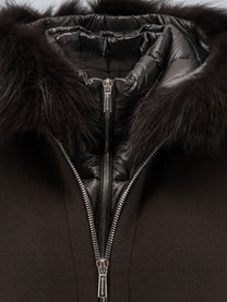 MooRER Women's Pegaso Removable Wool and Cashmere Blend Down Jacket Brown