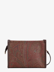 ETRO Women's Pegaso Arnica Paisley Fabric Pouch Brown, view 2