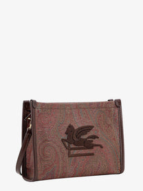 ETRO Women's Pegaso Arnica Paisley Fabric Pouch Brown, view 3