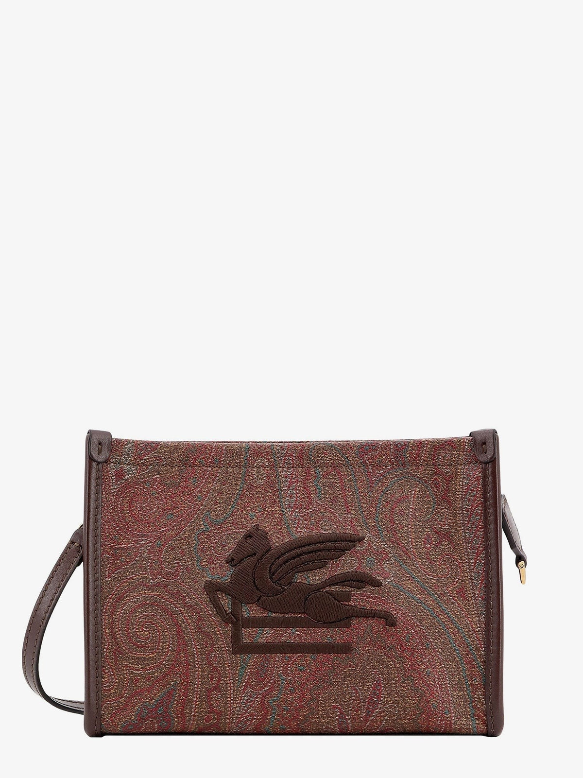 ETRO Women's Pegaso Arnica Paisley Fabric Pouch Brown