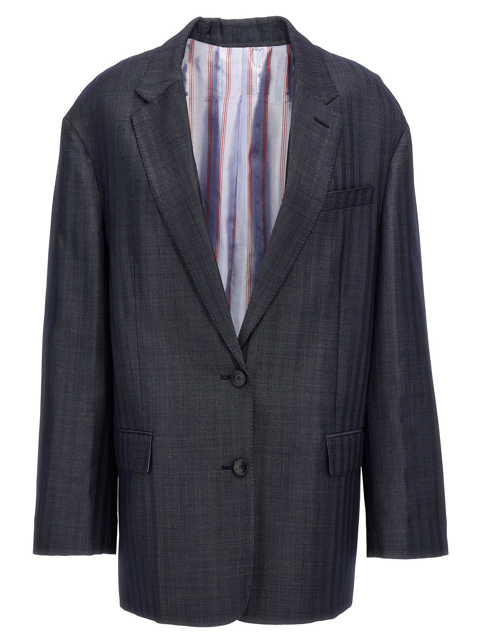ETRO Pegaso Single Breasted Blazer Blue